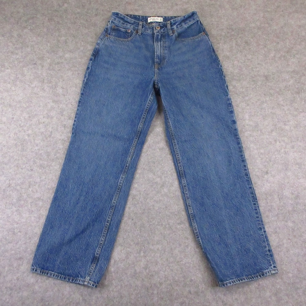 Abercrombie & Fitch Loose High Rise Jeans Womens 26 Short Blue Denim Curve Love